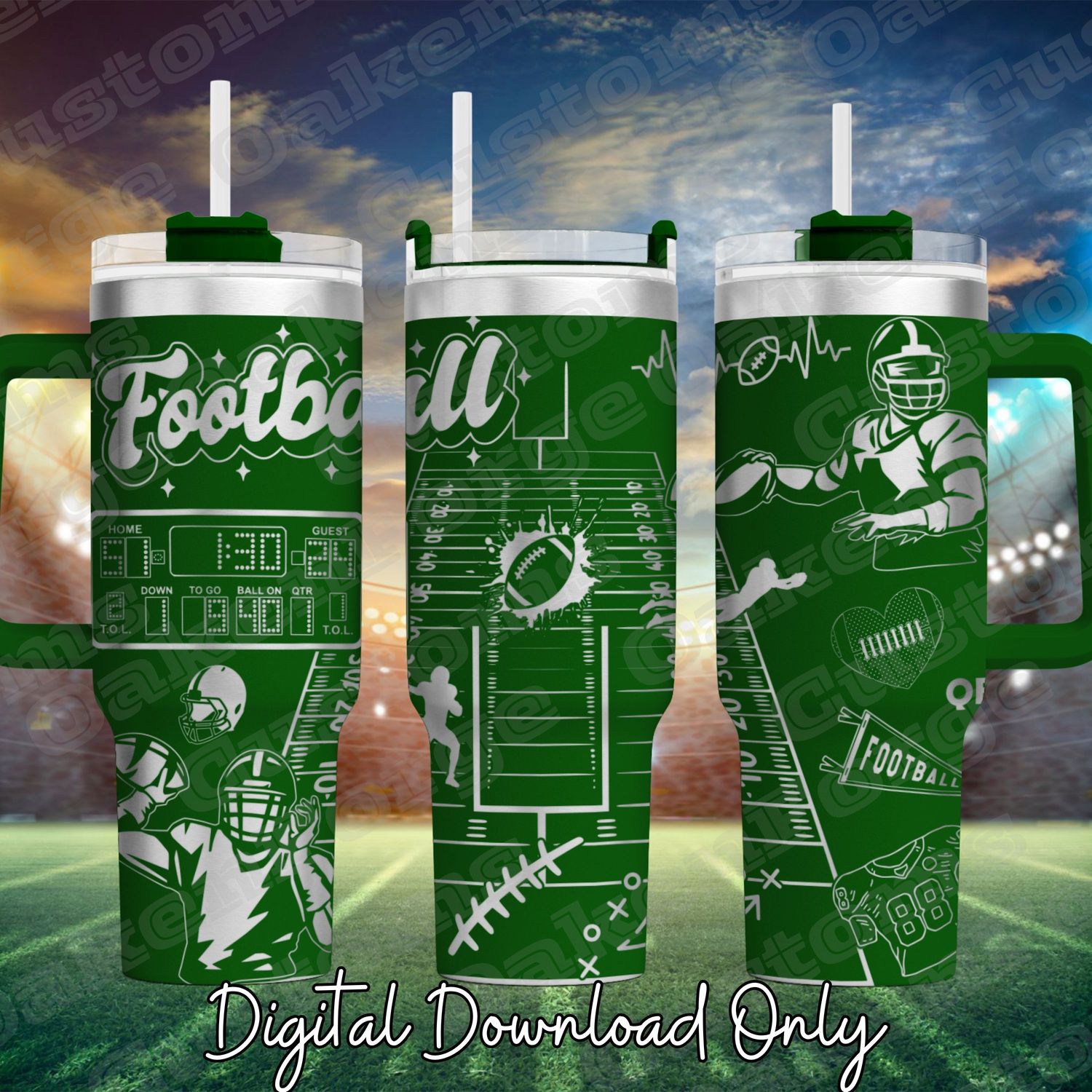 Football 40oz Tumbler wrap SVG File