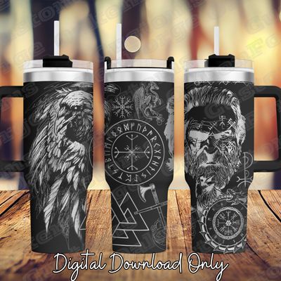 Viking Oden 40oz Full Wrap Tumbler SVG File