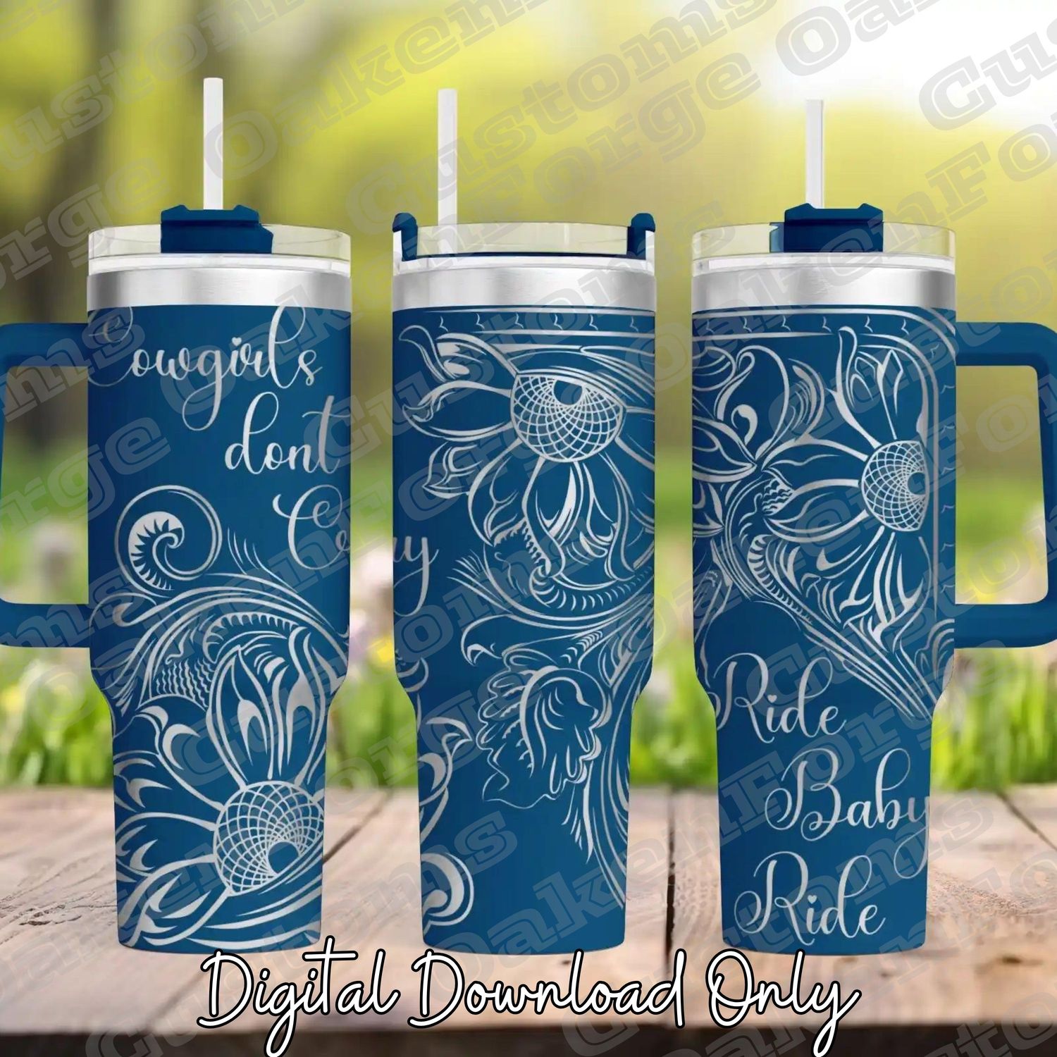 Cowgirls don&#39;t Cry 40oz Tumbler Full Wrap SVG File