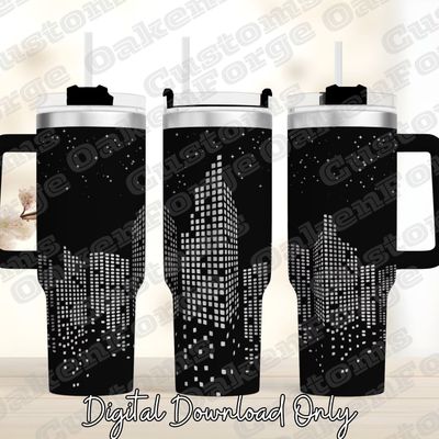 City Lights 40oz Full Wrap Tumbler SVG File