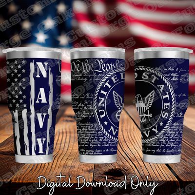 NAVY 20oz Full Wrap Tumbler SVG File