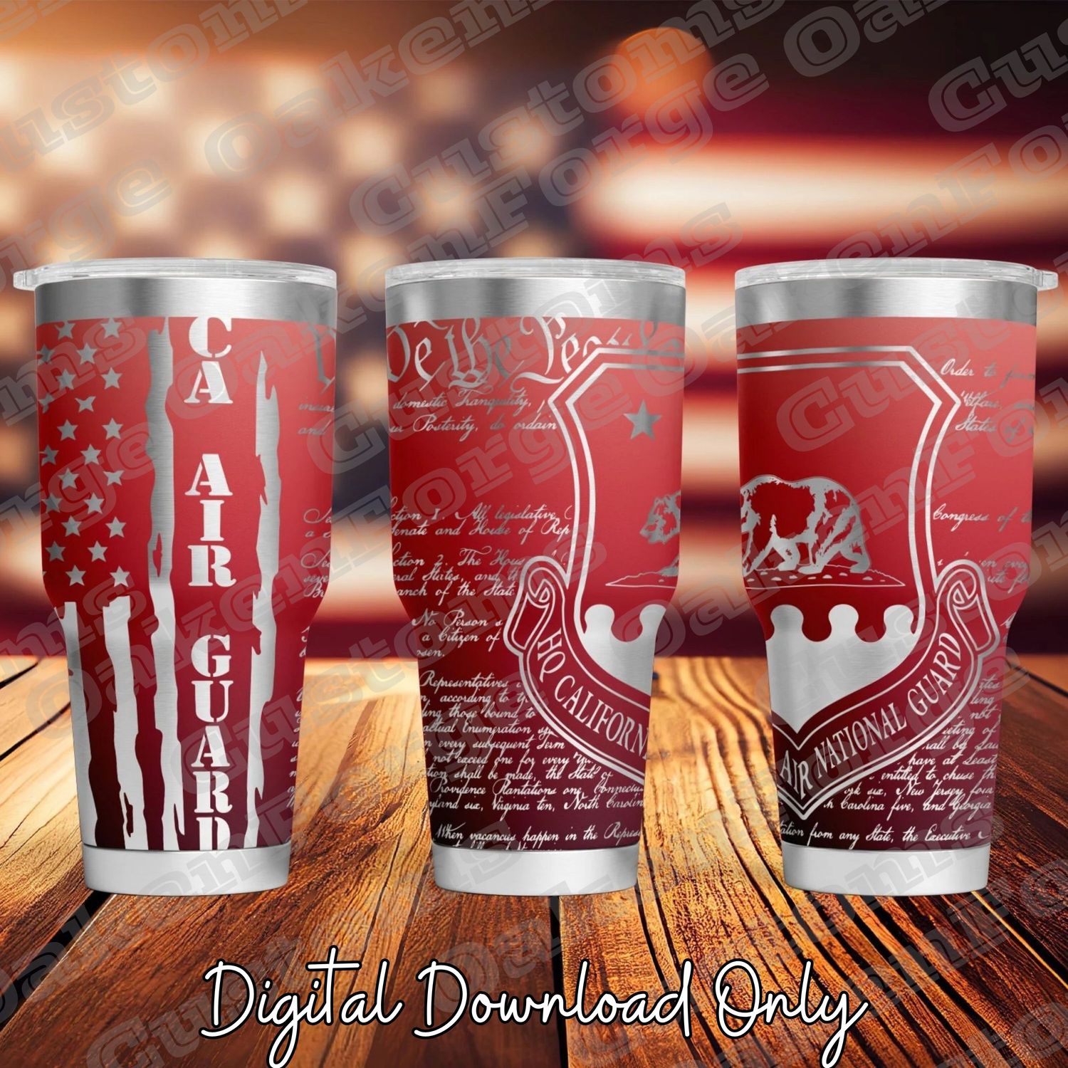 CA Air National Guard 20oz Full Wrap Tumbler SVG File