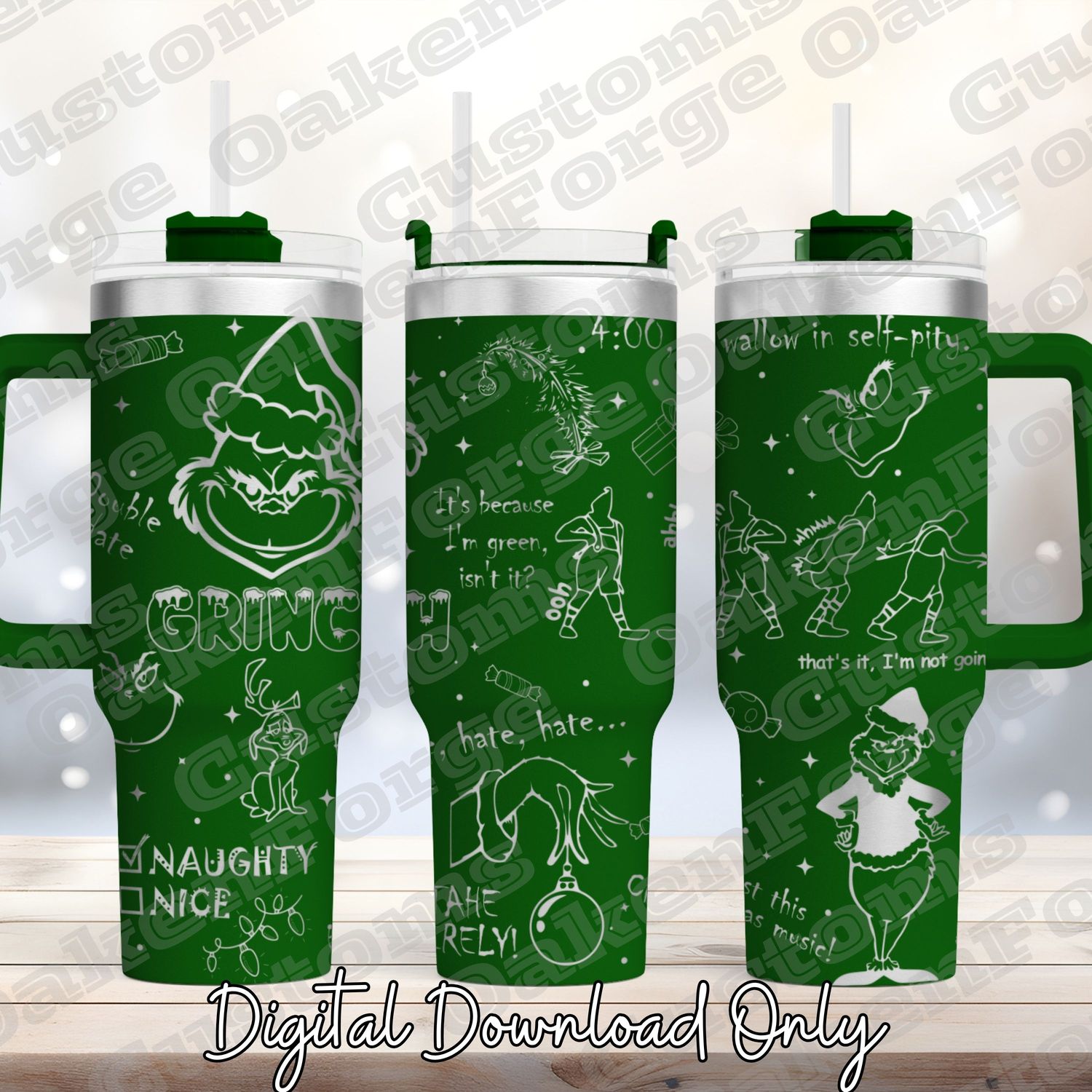 Mean Green 40oz Full Wrap Tumbler SVG File