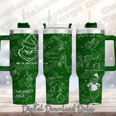 Mean Green 40oz Full Wrap Tumbler SVG File