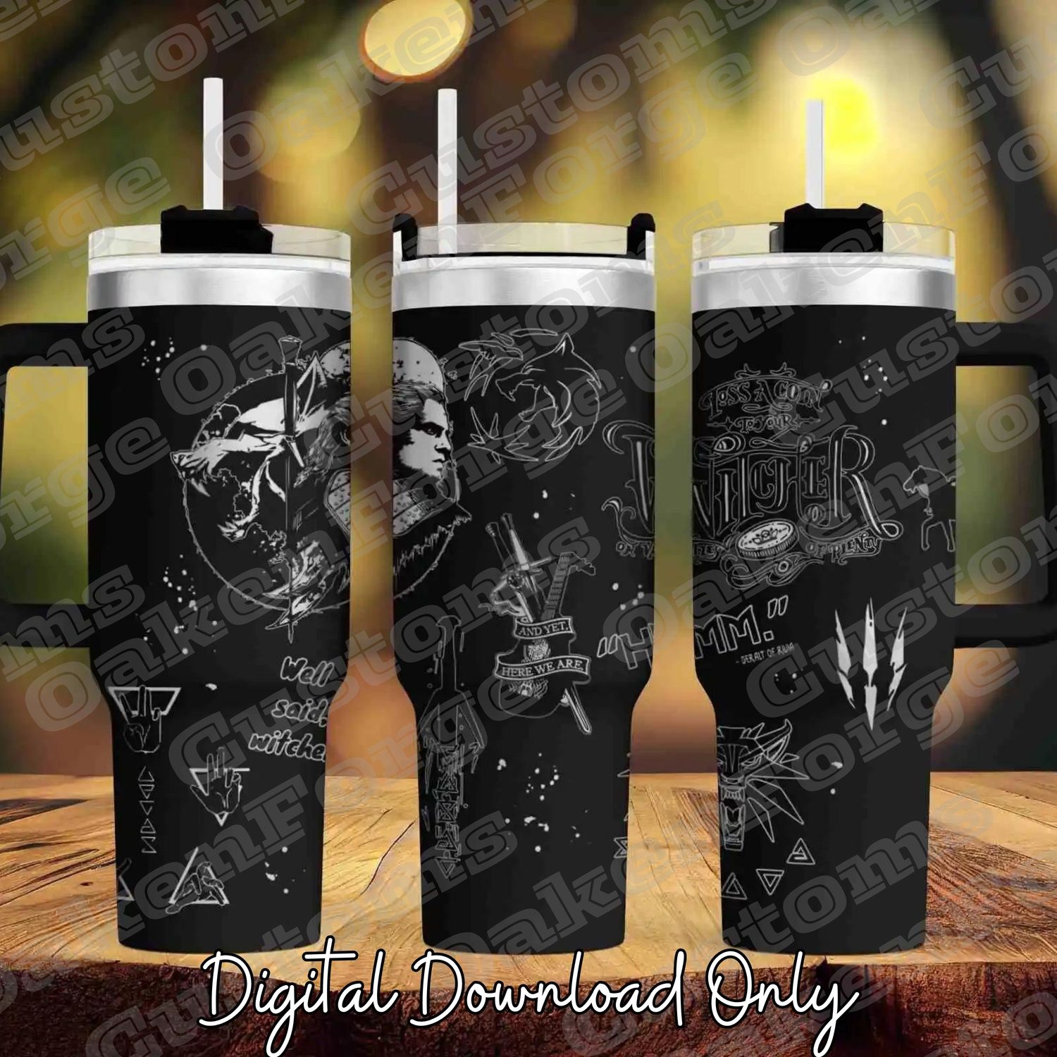 Witcher 40oz Full Wrap Tumbler SVG File