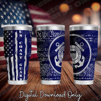 US Coast Guard 20oz Full Wrap Tumbler SVG File