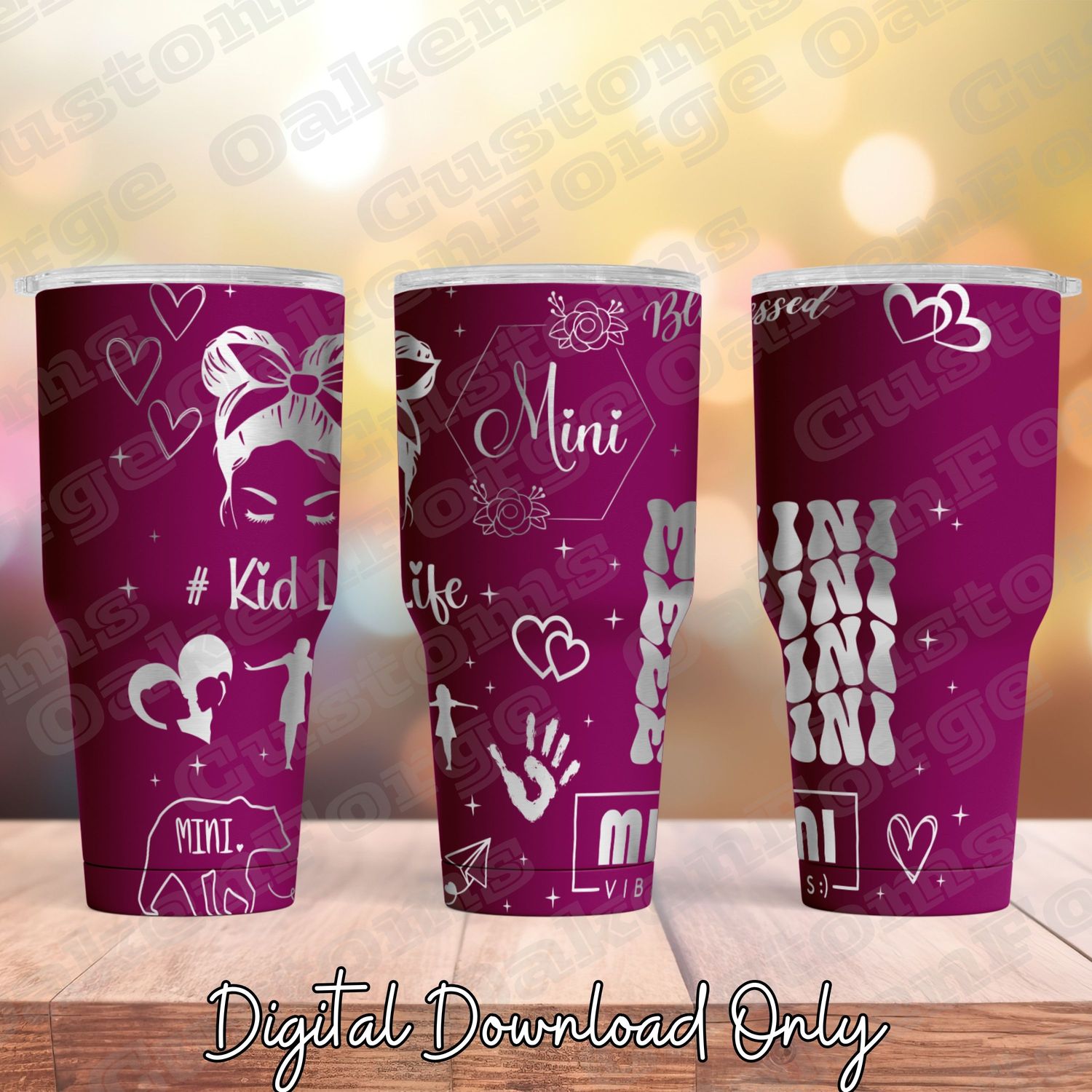 Mom and Mini 40oz and 30oz Full Wrap Tumbler SVG Files Bundle