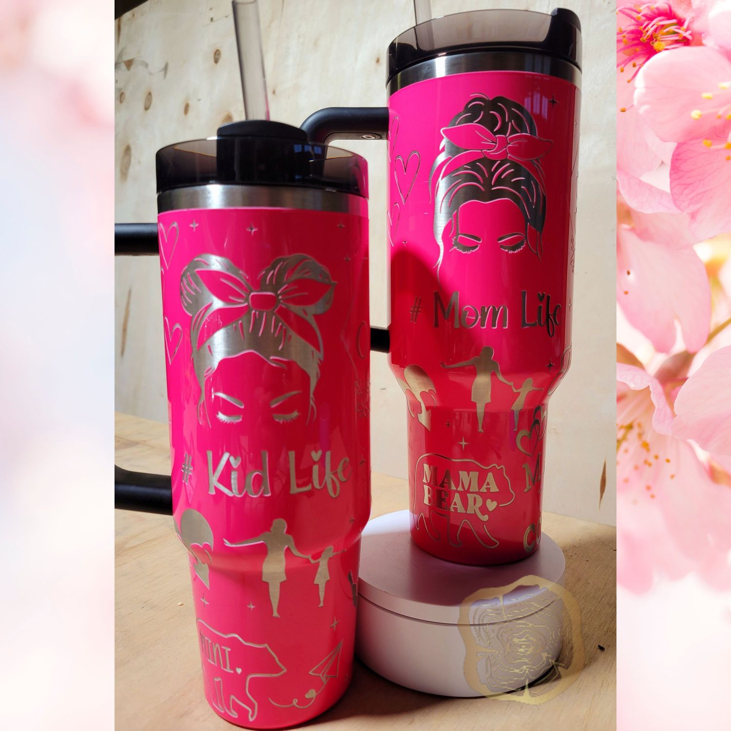 Mom and Mini 40oz and 30oz Full Wrap Tumbler SVG Files Bundle