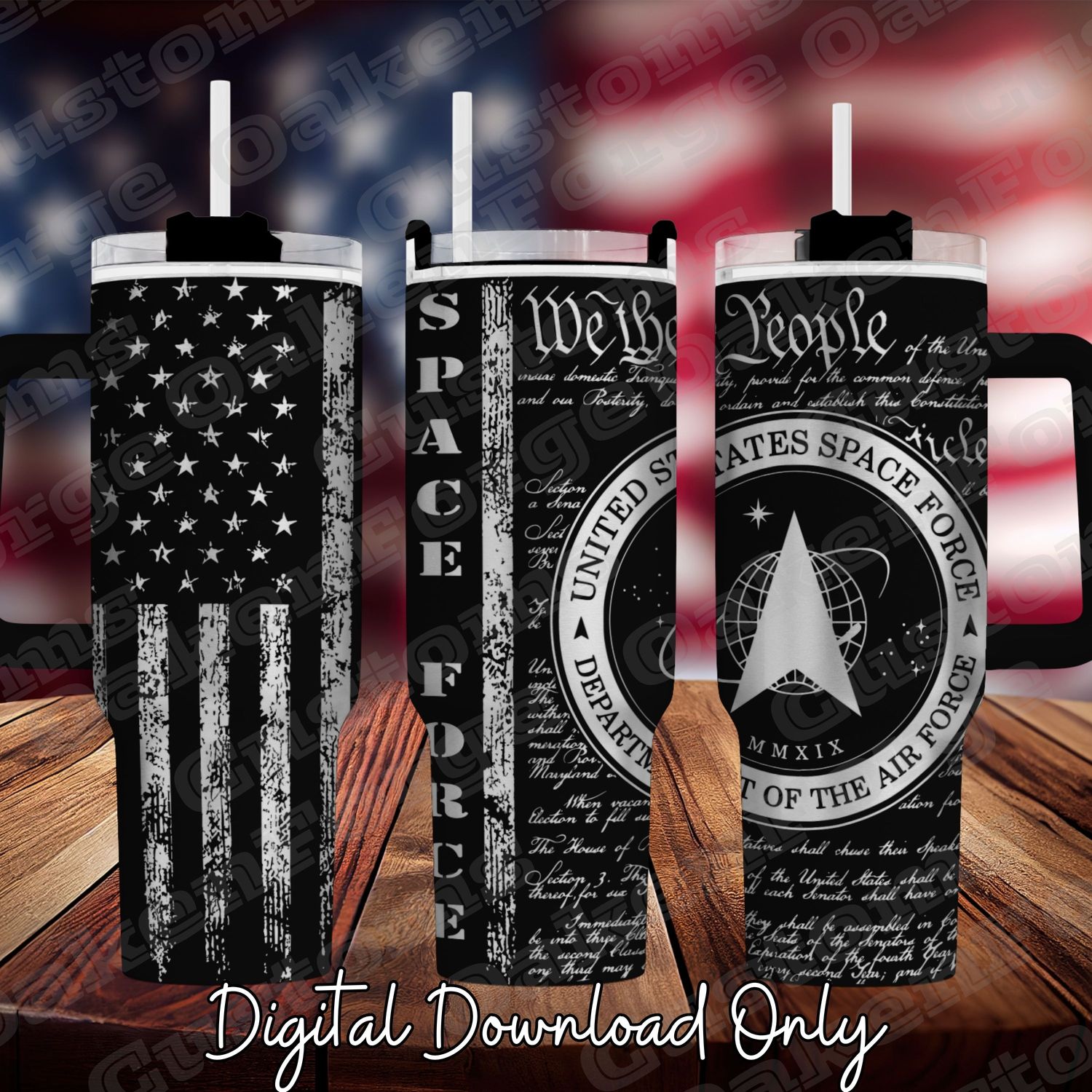 Space Force 40oz Full Wrap Tumbler SVG File