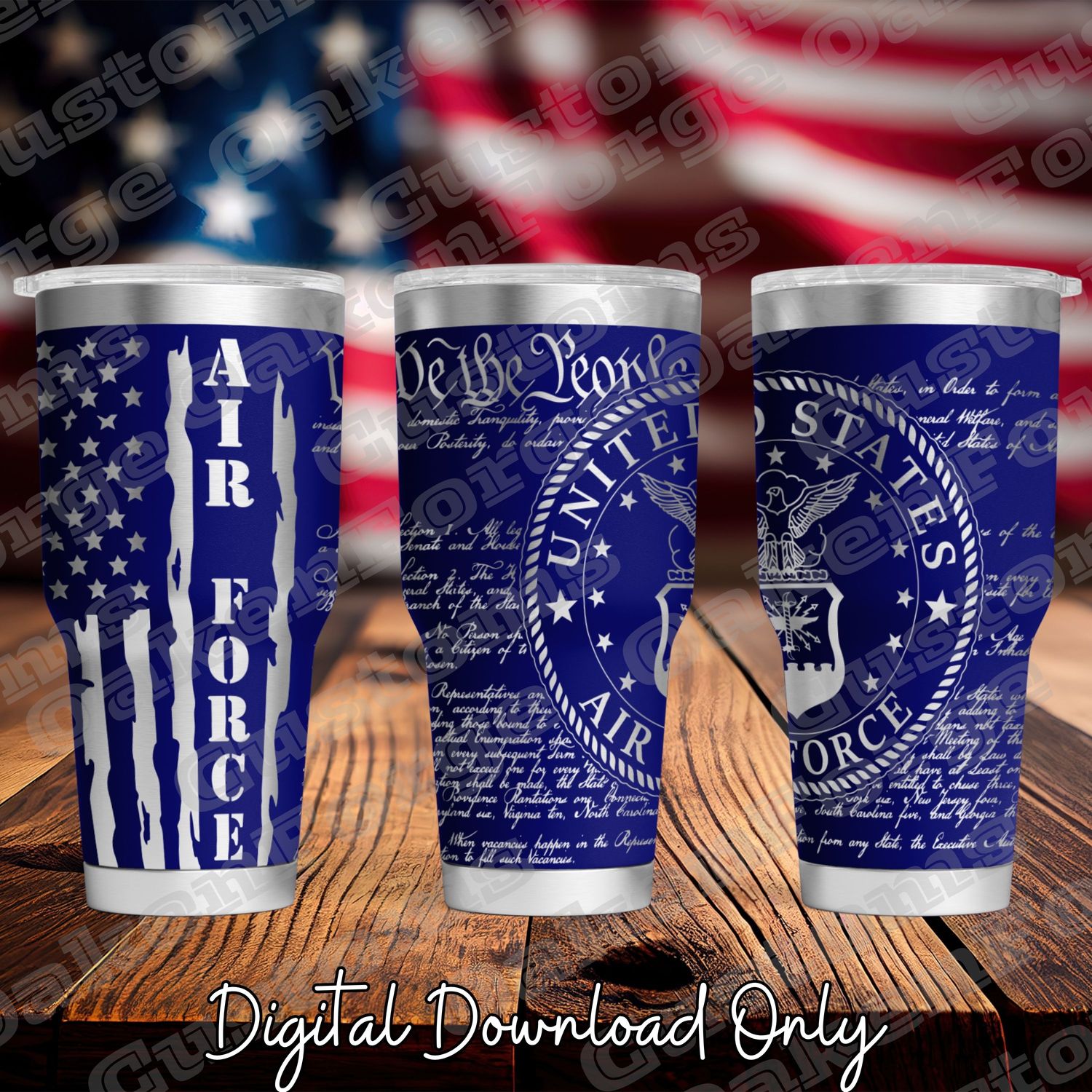 Air Force 20oz Full Wrap Tumbler SVG File