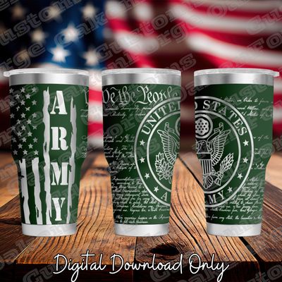 Army 20oz Full Wrap Tumbler SVG File