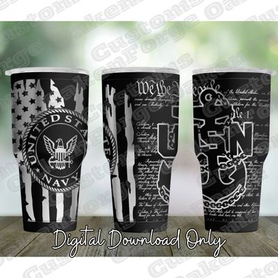US NAVY 34oz Tumbler Full Wrap SVG File