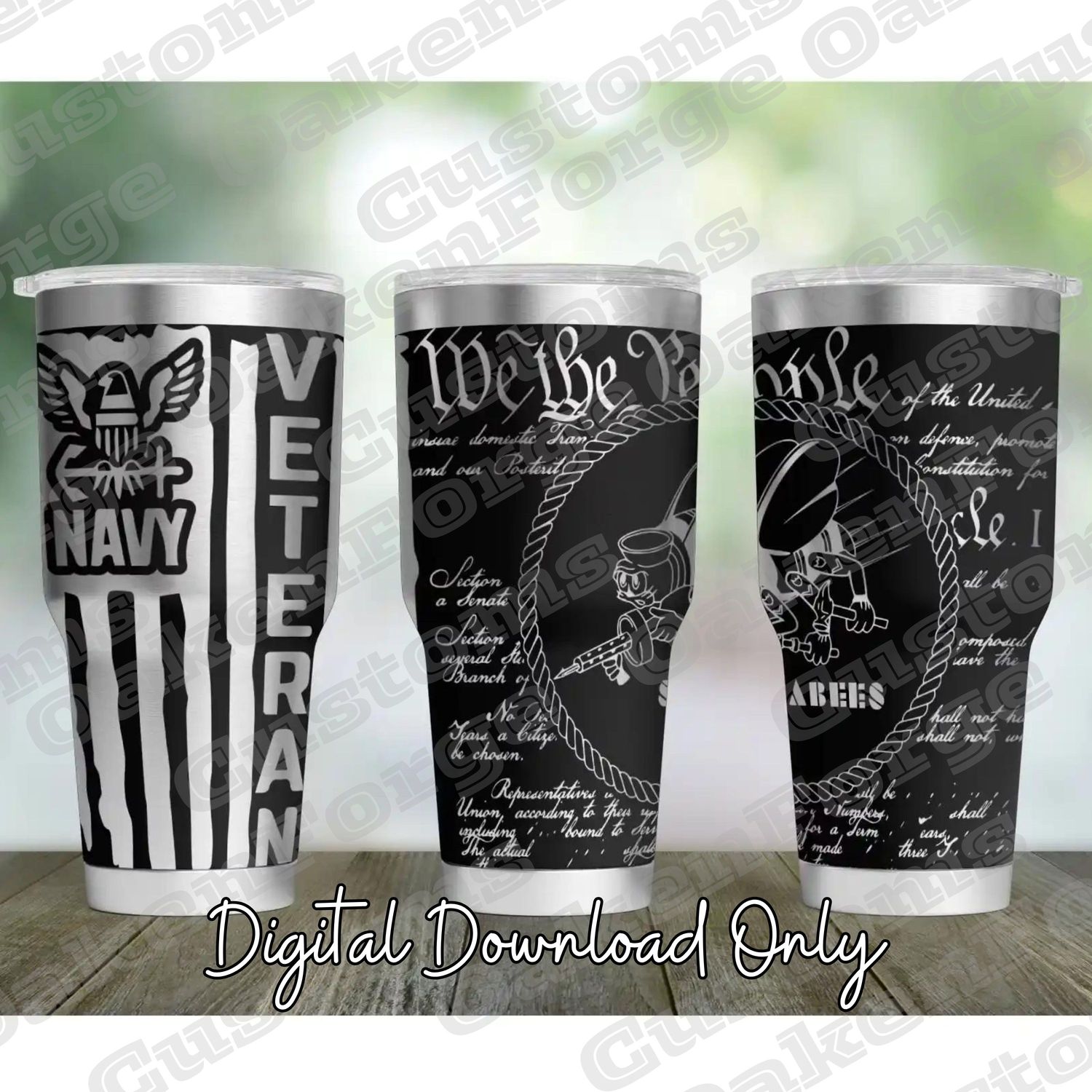 SeaBee Navy Vet 34oz Tumbler Full Wrap SVG File