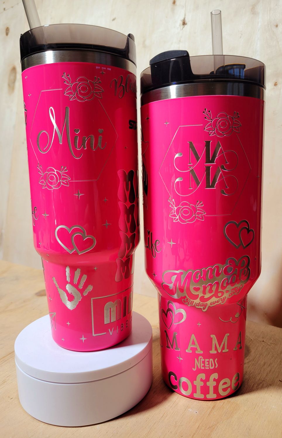 Mom and Mini 40oz and 30oz Full Wrap Tumbler SVG Files Bundle