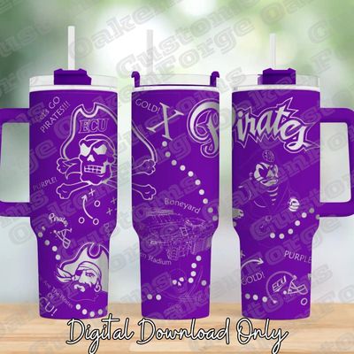 East Carolina Pirates 40oz Full Wrap Tumbler SVG File