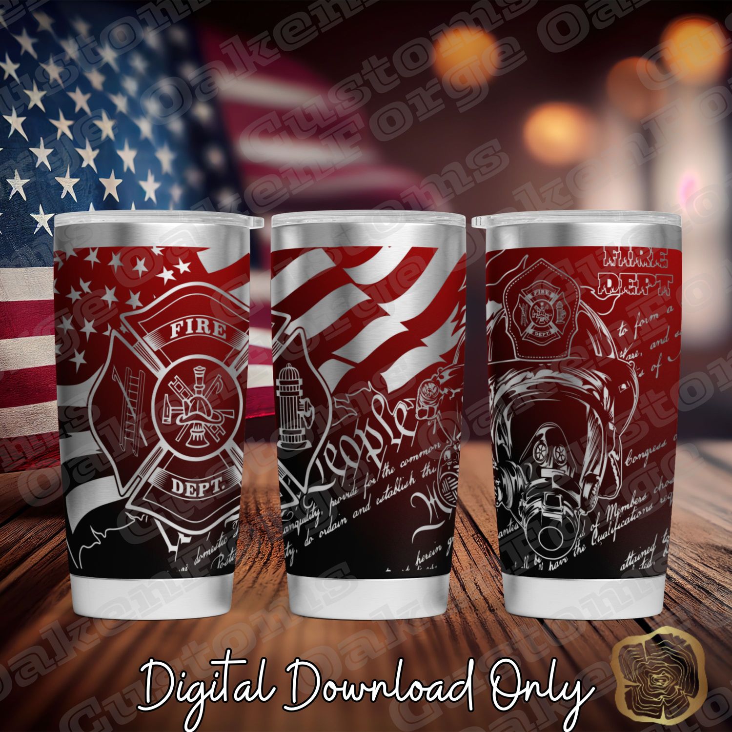 Fire Fighter 20oz Full Tumbler SVG File