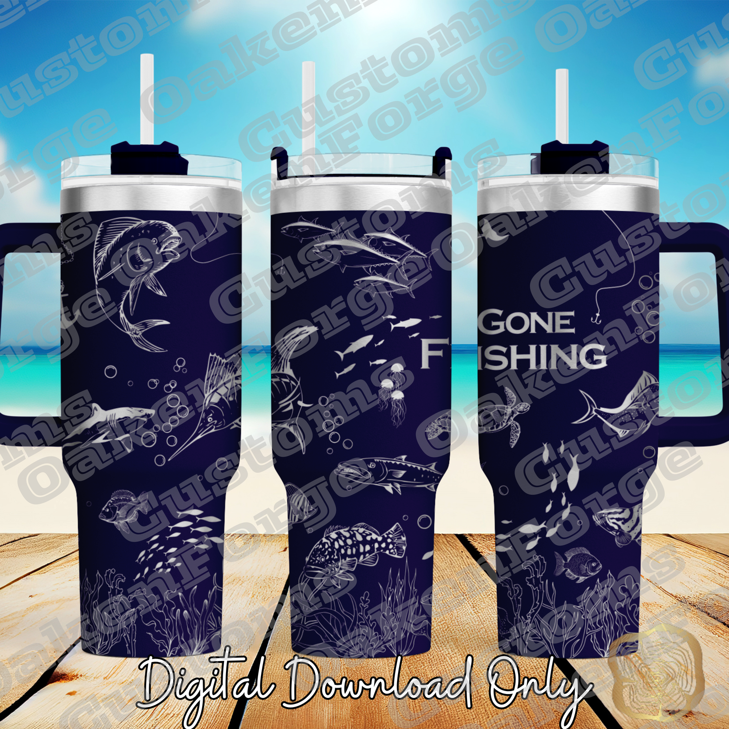 Gone Fishing 40oz Tumbler SVG File