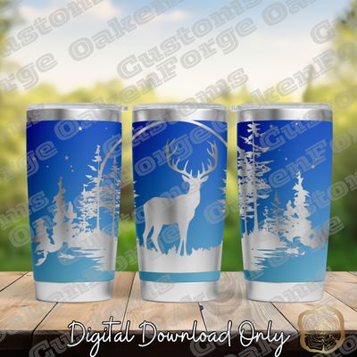 Deer in the Moon 20oz Tumbler SVG File
