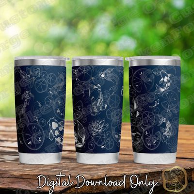 Koi Pond 20oz Full Wrap Tumbler SVG File