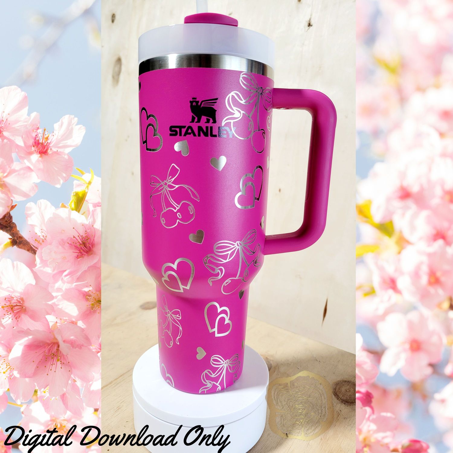 Cherry Love 40oz Full Wrap Tumbler SVG File