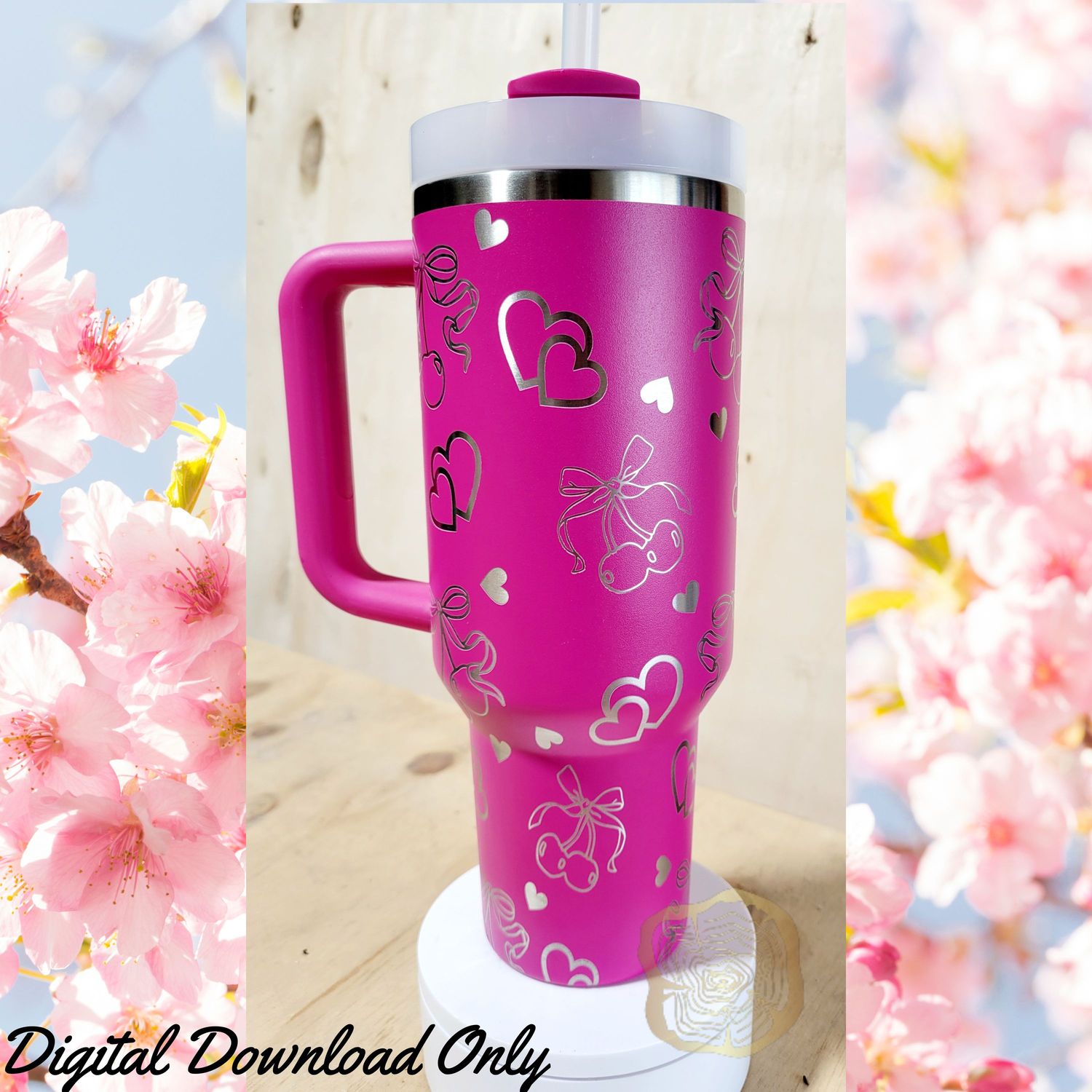 Cherry Love 40oz Full Wrap Tumbler SVG File