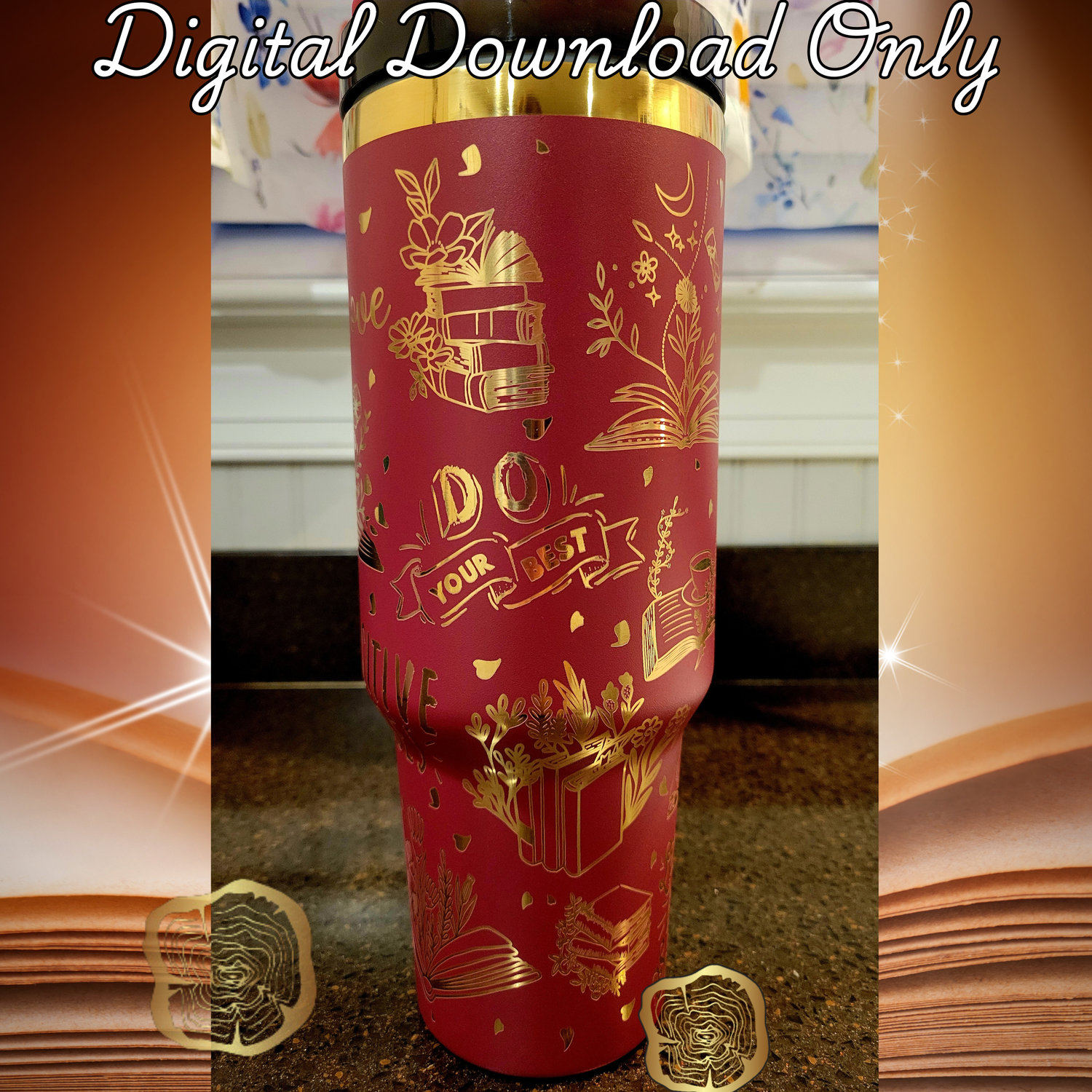 Book Love 40oz Tumbler wrap SVG File