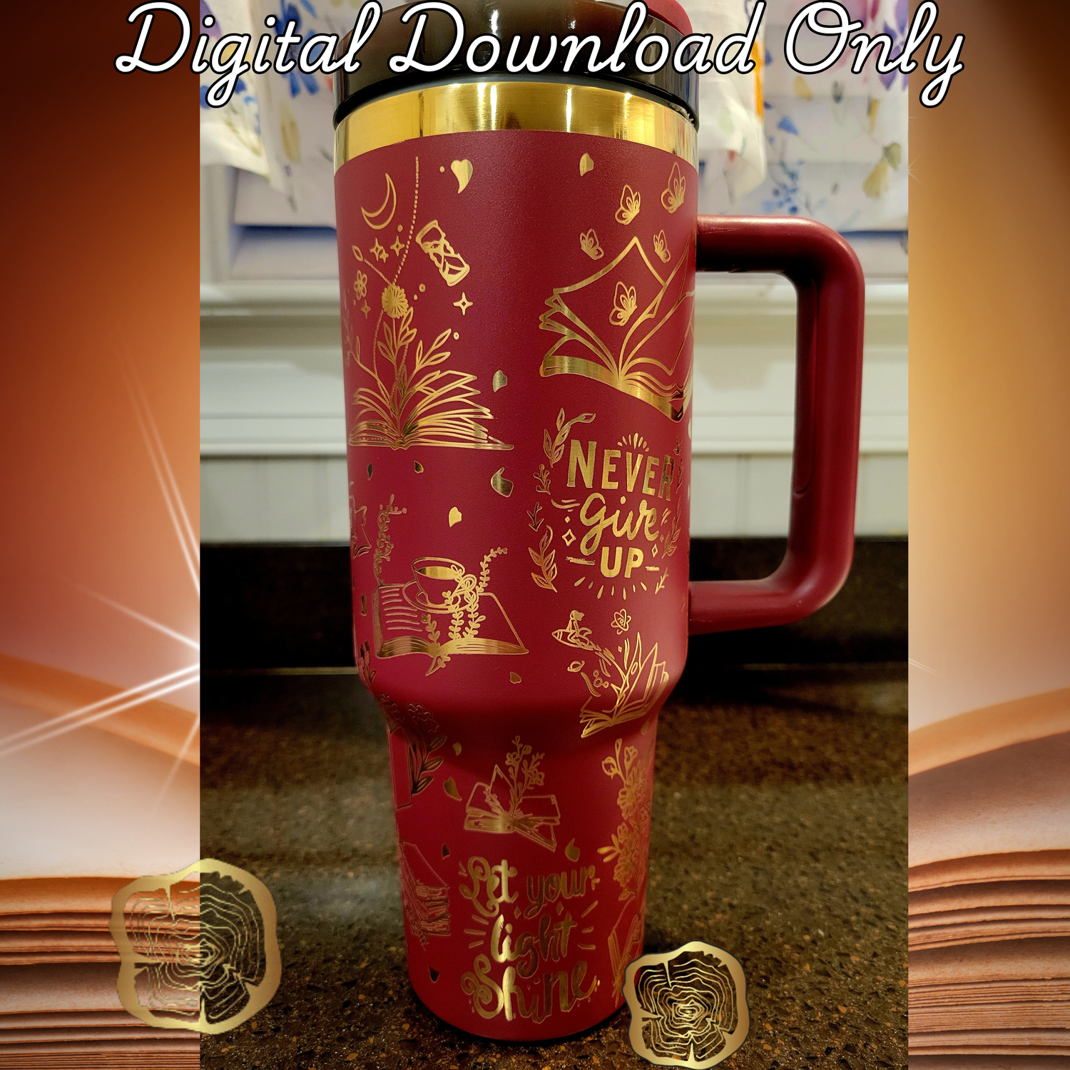 Book Love 40oz Tumbler wrap SVG File