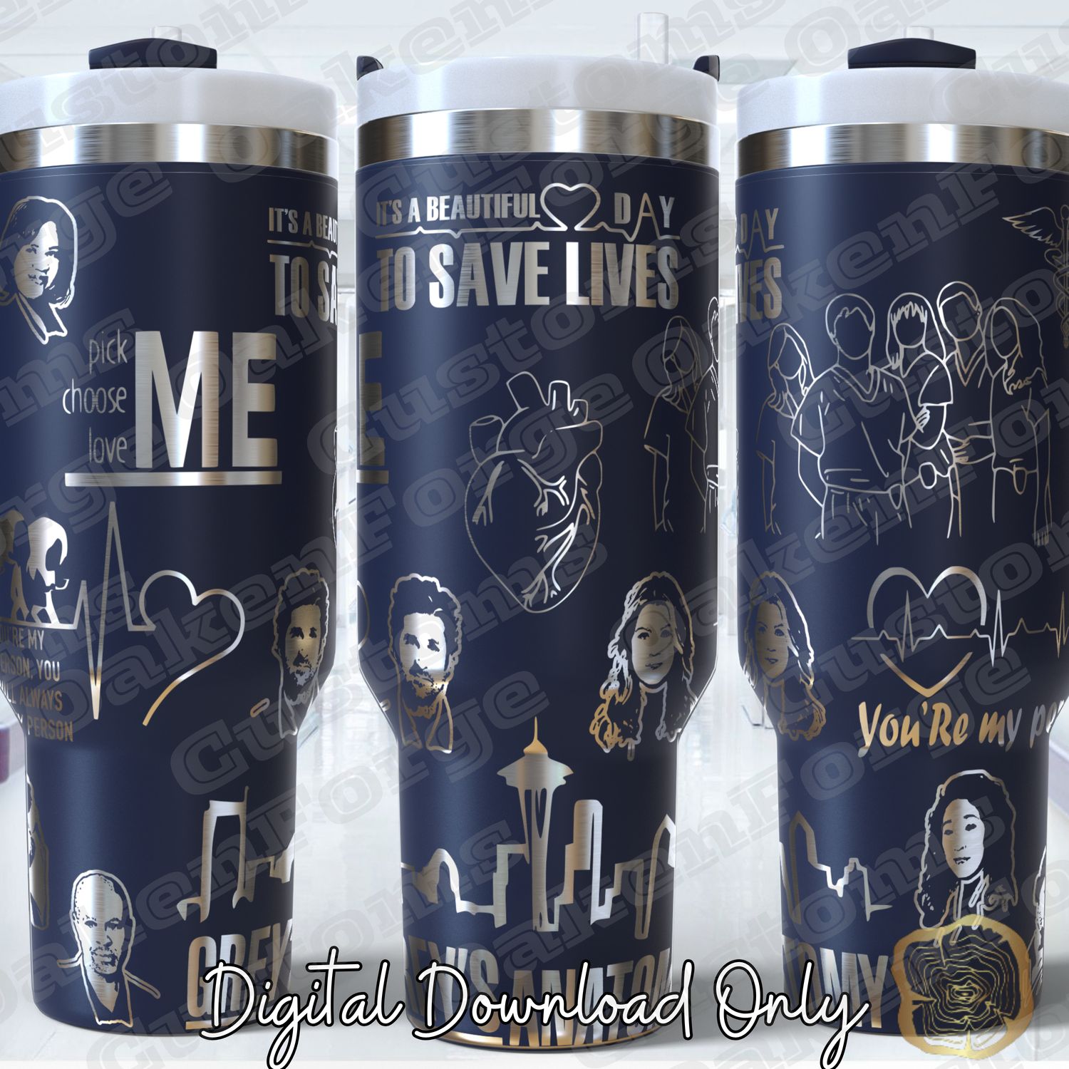 Gray&#39;s Anatomy 40oz Tumbler SVG File