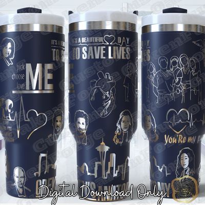 Gray&#39;s Anatomy 40oz Tumbler SVG File