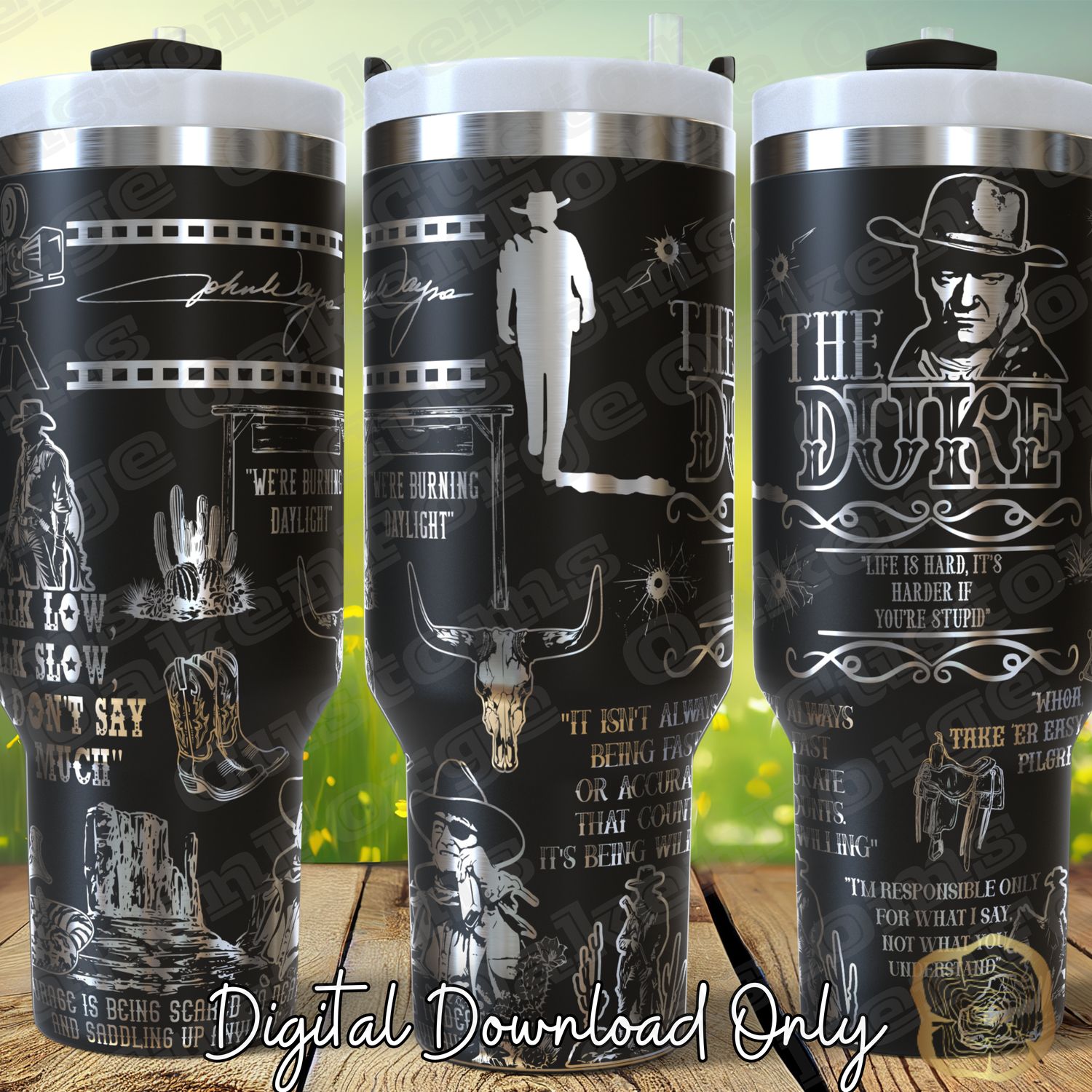 John Wayne 40oz Tumbler SVG File