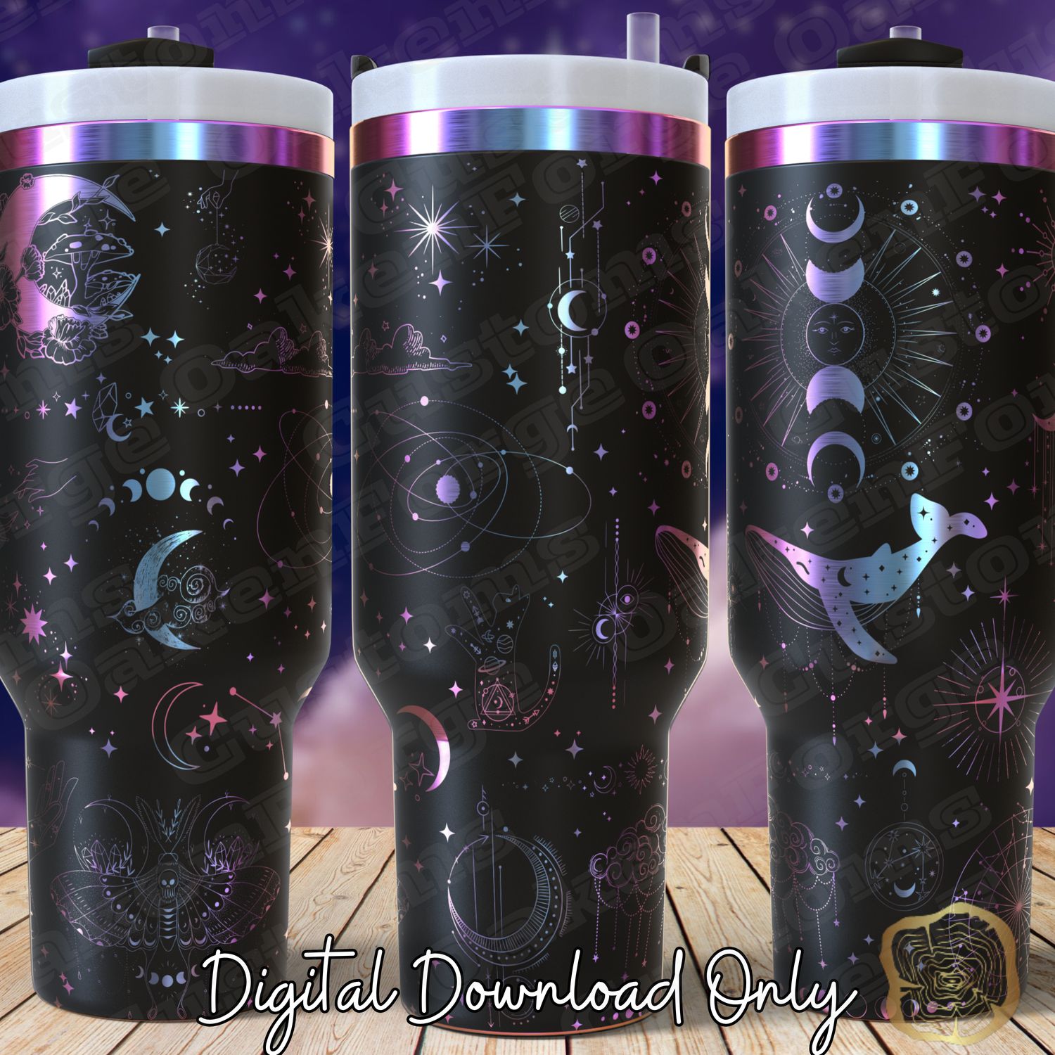 Celestial 40oz Tumbler Full Wrap SVG File