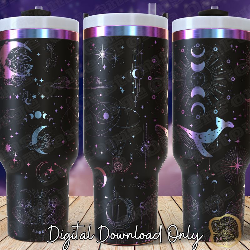Celestial 40oz Tumbler Full Wrap SVG File
