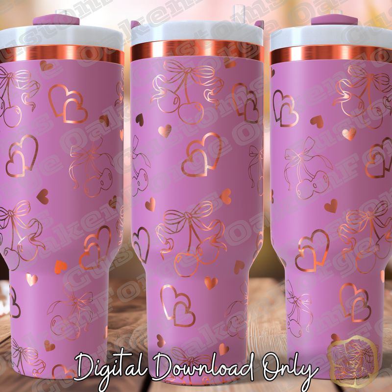 Cherry Love 40oz Full Wrap Tumbler SVG File