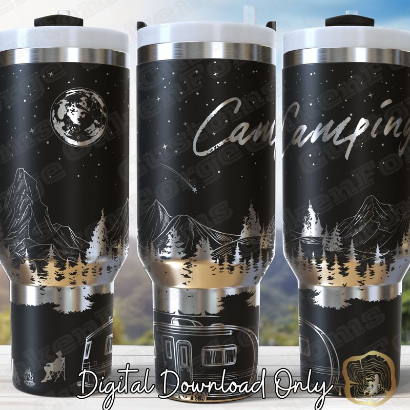 Camping 40oz Tumbler SVG File
