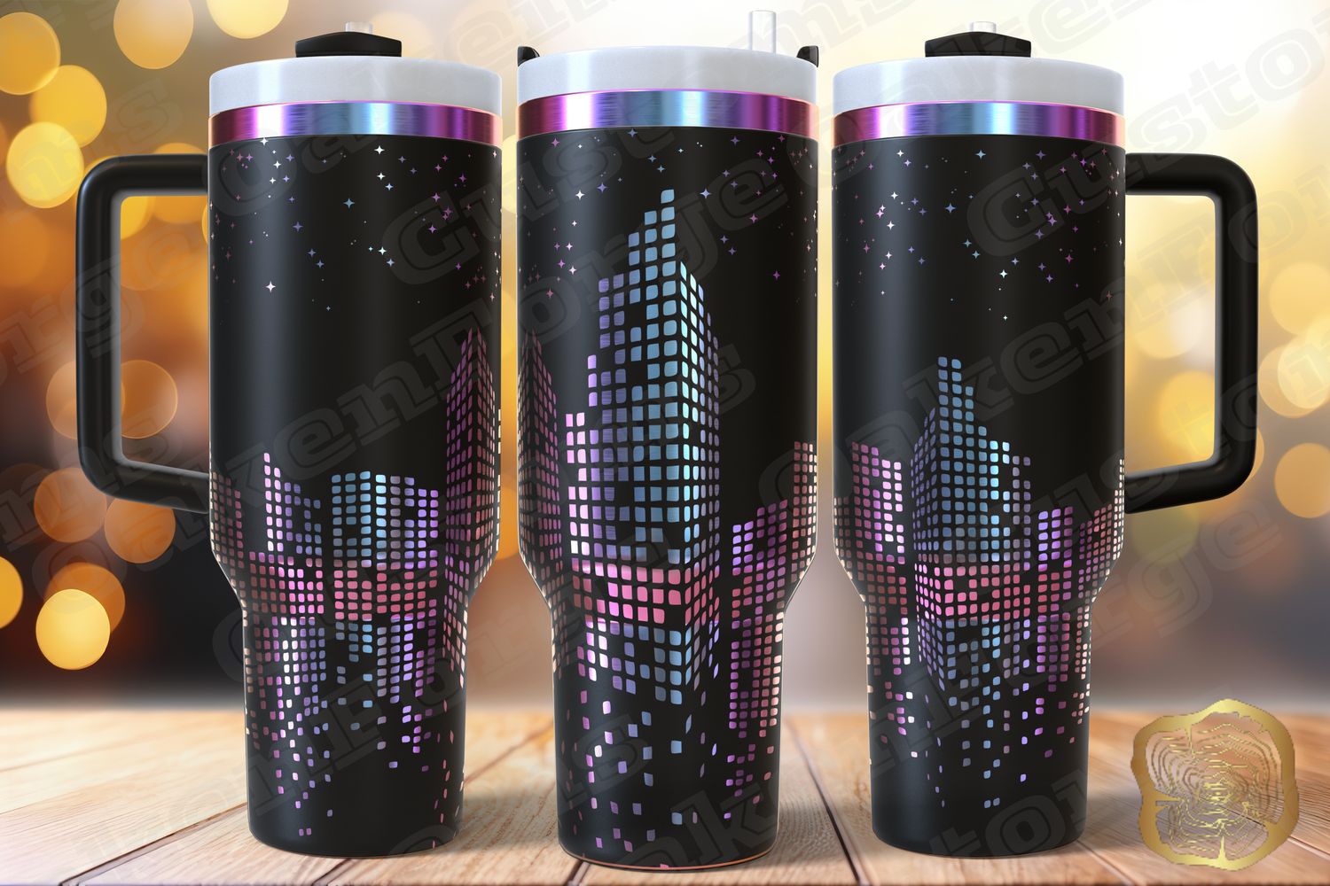 City Lights 40oz Full Wrap Tumbler SVG File