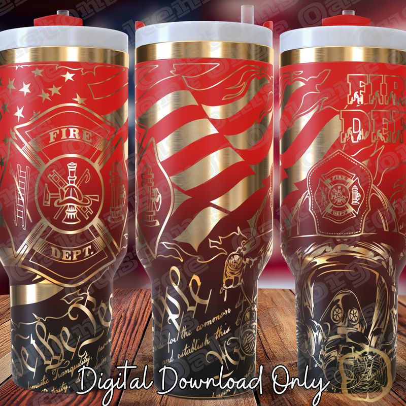 Fire Fighter 40oz Full Tumbler SVG File