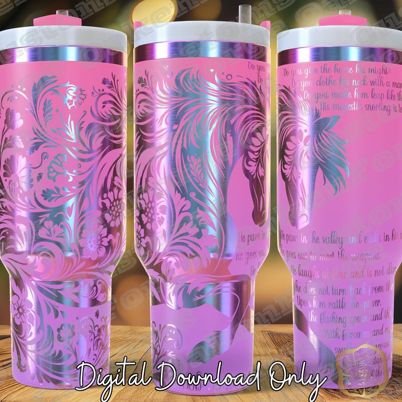 Horse Strength 40oz Tumbler Full Wrap SVG File