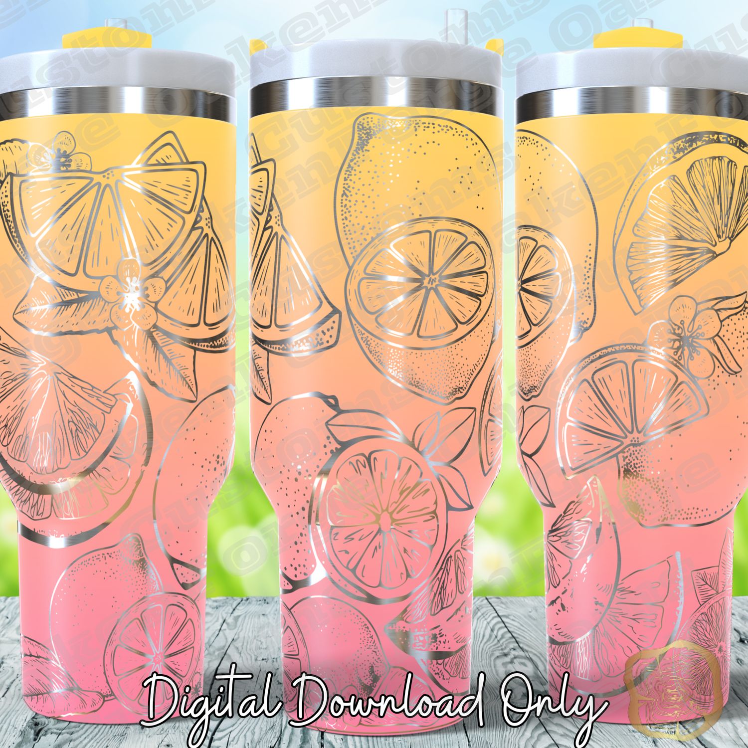 Lemon 40oz Full Wrap Tumbler SVG File