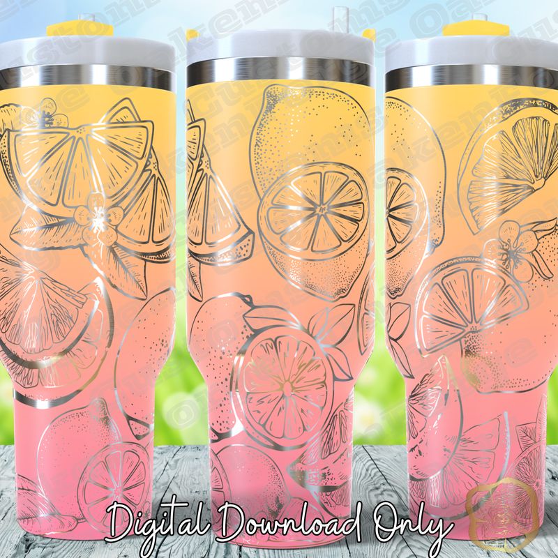 Lemon 40oz Full Wrap Tumbler SVG File