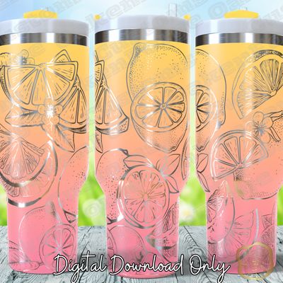 Lemon 40oz Full Wrap Tumbler SVG File
