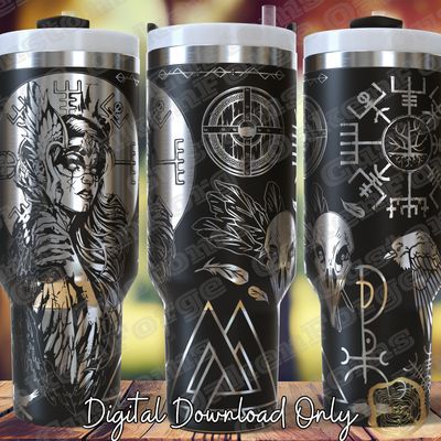 Viking Freyja 40oz Full Wrap Tumbler SVG File