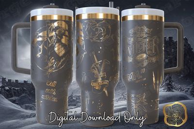 Witcher 40oz Full Wrap Tumbler SVG File