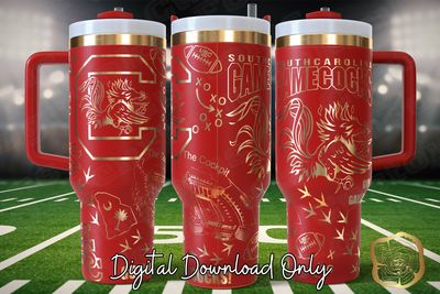 Carolina Gamecocks Full 40oz Tumbler SVG File