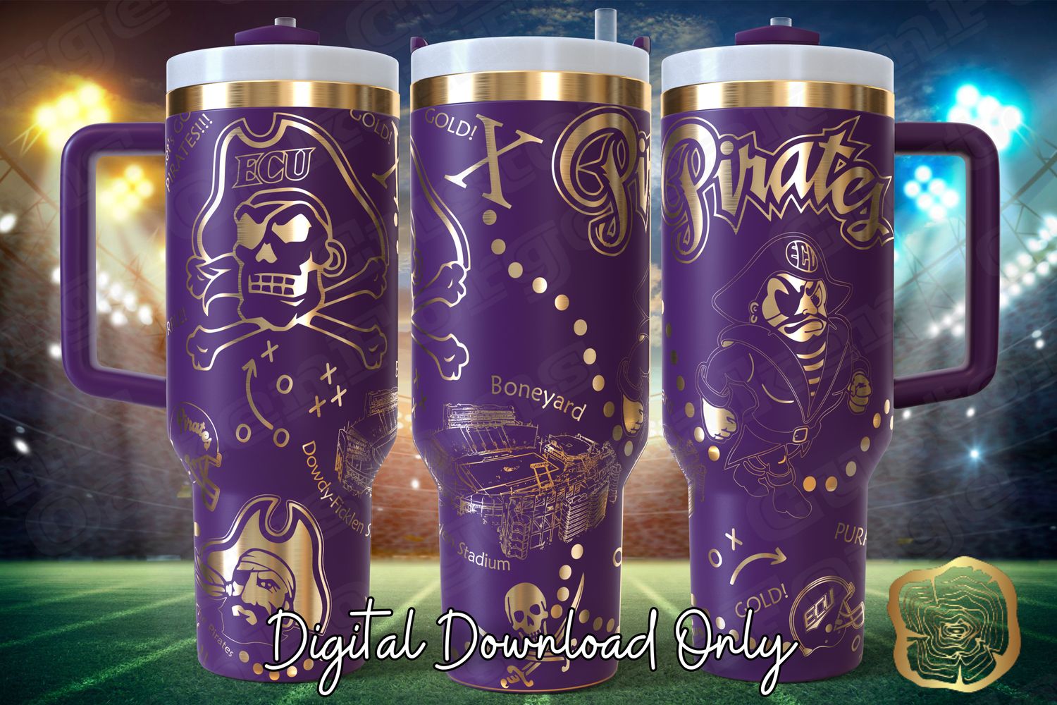 East Carolina Pirates 40oz Full Wrap Tumbler SVG File