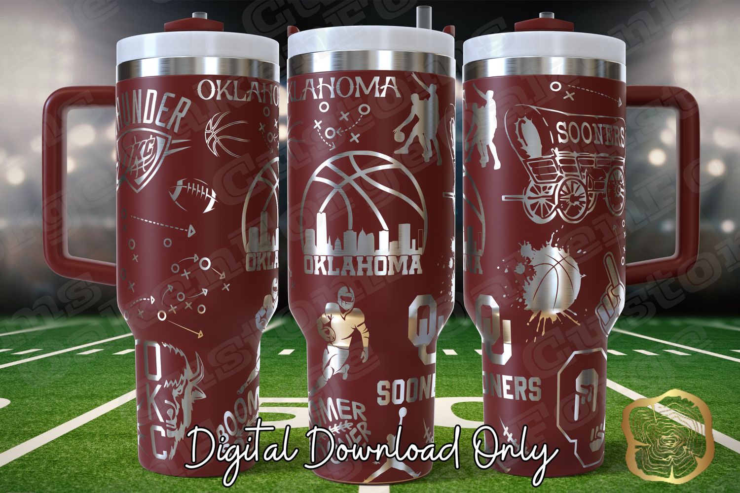 Oklahoma Thunder/Sooners 40oz Tumbler SVG File