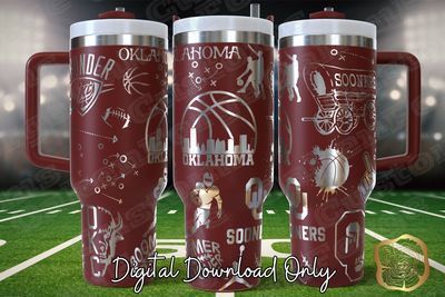 Oklahoma Thunder/Sooners 40oz Tumbler SVG File