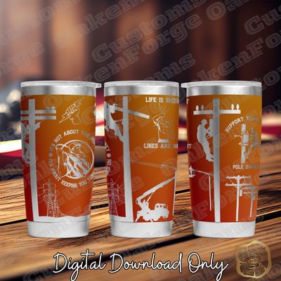 Lineman 20oz Full Wrap Tumbler SVG File