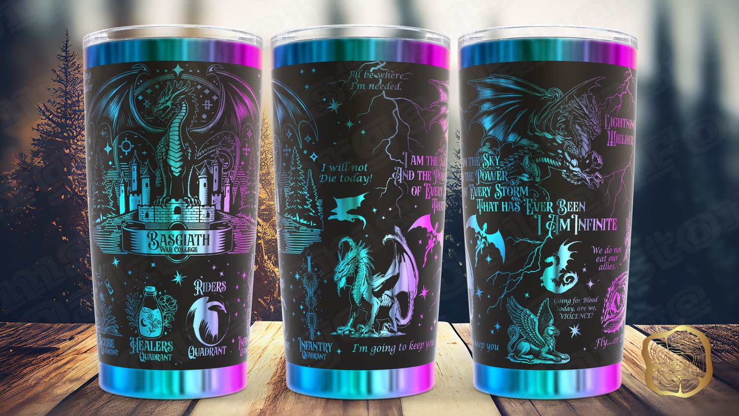 4th Wing 20oz Full Wrap Tumbler SVG File
