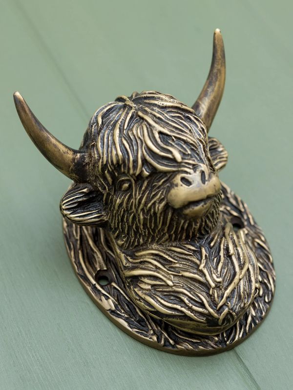 Brass Bee - Highland Cow Door Knocker - HERITAGE