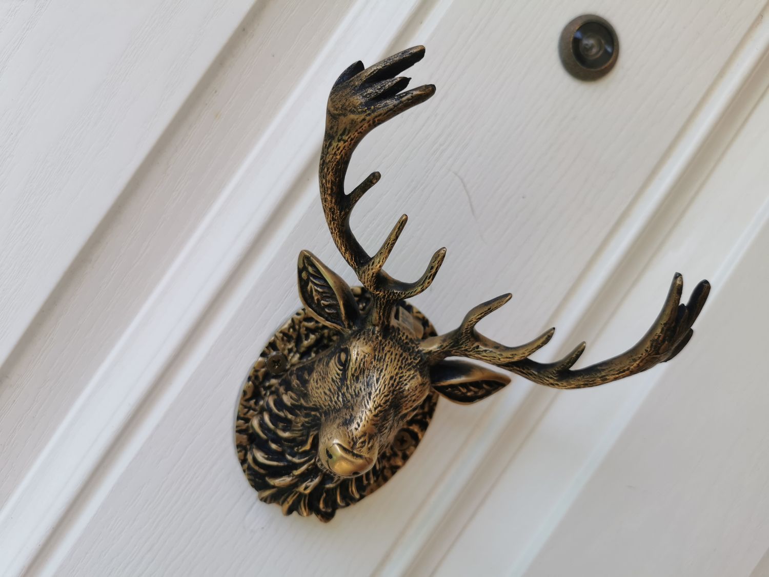 Brass Bee - Stag Door Knocker - HERITAGE Finish